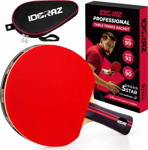 Vista 9 de Professional Ping Pong Paddle with ITTF Rubber and Carrying Case Table Tennis Racket with Speed 99, Spin 93, Control 90, Improves Accuracy and