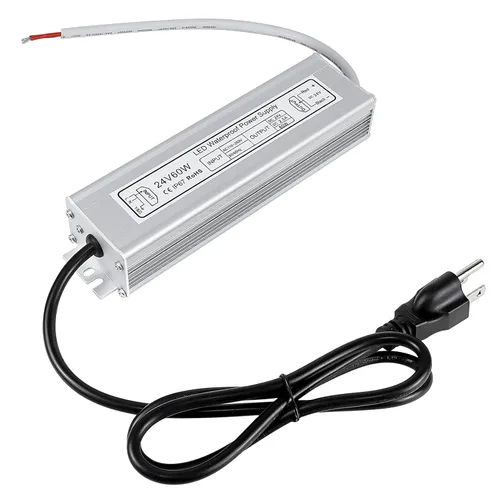 Vista 17 de inShareplus fuente de poder LED, 24V 40W IP67 impermeable para exteriores, transformador de bajo voltaje de CA 90-140V a CC 24V 1.7A, adaptador