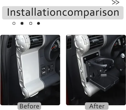 Vista 7 de Portavasos para automóvil compatible con Toyota FJ Cruiser 2007-2021, soporte para tazas de salida de aire lateral del automóvil, consola central