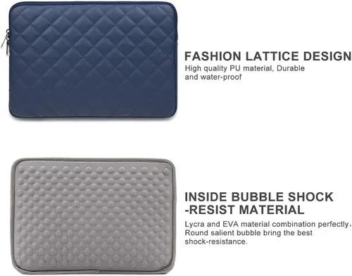 Vista 4 de RAINYEAR - Funda para laptop de 13.3 pulgadas, funda protectora acolchada de piel sintética, a prueba de golpes, resistente al agua, compatible