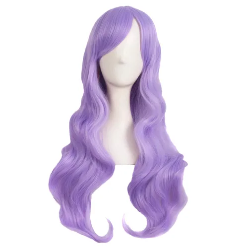 Vista 5 de MapofBeauty - Encantadora peluca larga y rizada para mujer, 28 pulgadas (70 cm), negro