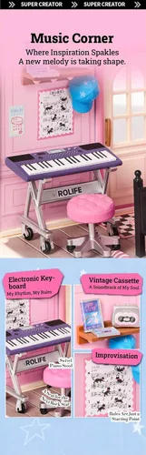 Vista 4 de Rolife Super Creator - Kit de casa de plástico en miniatura, juego de construcción de modelos de micro ladrillos para adultos, juguetes