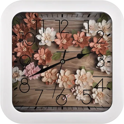 Vista 14 de 10" Square Modern Wall Clock,Animal Panther Print Kitchen Clocks Wall Battery Operated,Silent Non Ticking Unique Funny Cute Wall Clock for Living