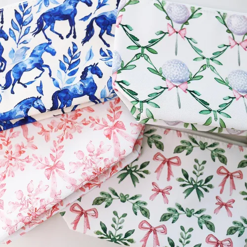 Vista 8 de Bolsa de maquillaje, organizador de viaje, neceser para mujer, pequeña funda de cosméticos para bolso, lindo embrague de almacenamiento de tela