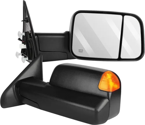 Vista 13 de ECCPP Par de espejos de remolque de repuesto plegable manual ajustable para 94-97 para Dodge para Ram 1500 2500 3500 camión