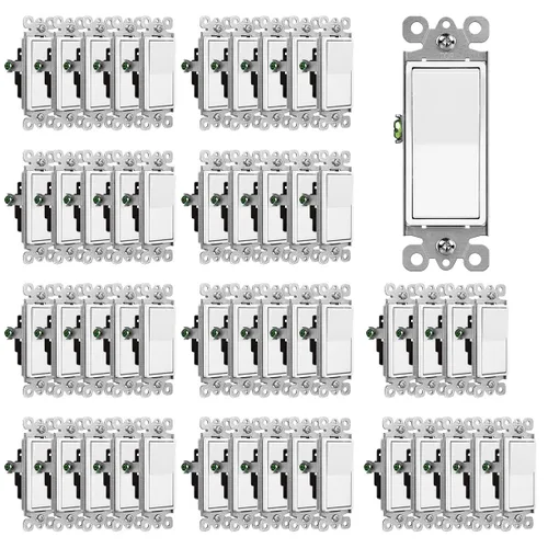 Vista 11 de CML interruptor de luz de pared basculante, de 3 vías, decorativo, acabado brillante, unipolar o de 3 vías, 15 A 120/277 V, garantía de 3 años
