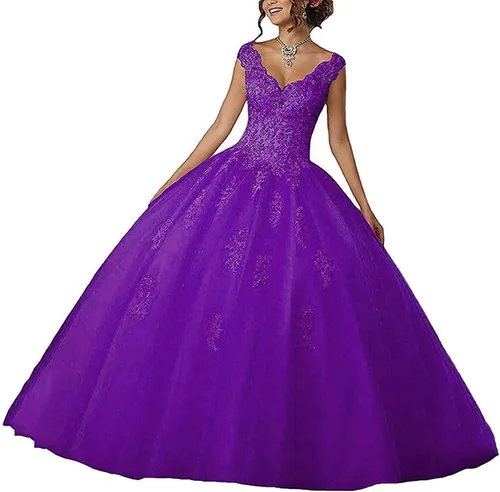 Vista 30 de QXMYOO Vestido de Gala de Quinceañera Sweet 16 Fiesta de Graduación Vestido de Princesa para Adolescentes Negro (Style1-Black)