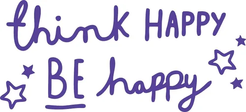 Vista 7 de Decaltor Think Happy Be Happy - Calcomanía para pared, con texto en inglés "Think Happy Be Happy" (texto en inglés) con texto en inglés "Think Happy