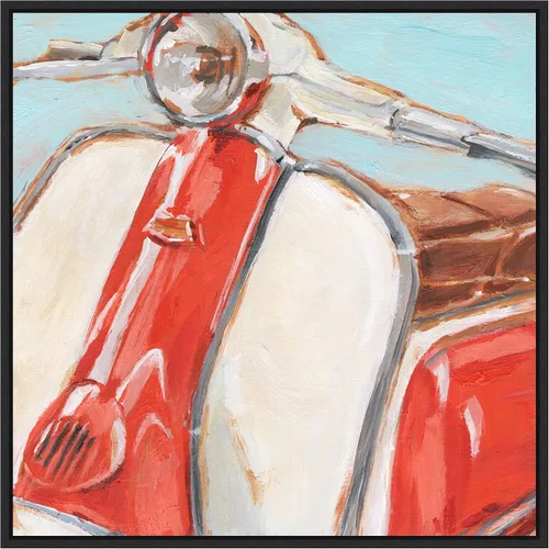 Vista 7 de Amanti Art Framed Canvas Wall Art 16x16 Retro Scooter II by Ethan Harper, Framed Wall Art Canvas, Transportation Artwork, Traditional Decor, Small