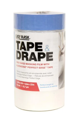 Vista 10 de Easy Mask Tape & Drape - Película adhesiva preadhesiva con cinta de uso general, 22 pulgadas x 100 pies