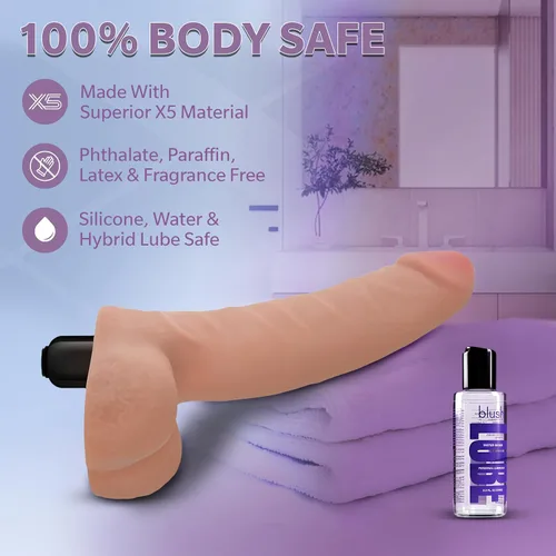 Vista 6 de Consolador vibrador Blush de 5.5 pulgadas para principiantes, 10 funciones vibratorias para estimulación intensa, estimulación del punto G, polla