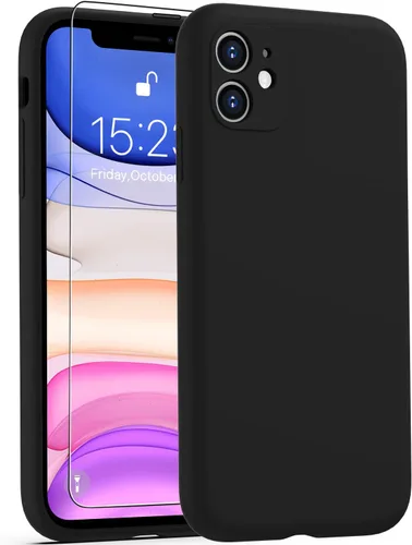 Vista 67 de DEENAKIN Funda de silicona compatible con iPhone 12 con protector de pantalla, mejora la protección de la cámara, funda protectora suave y flexible