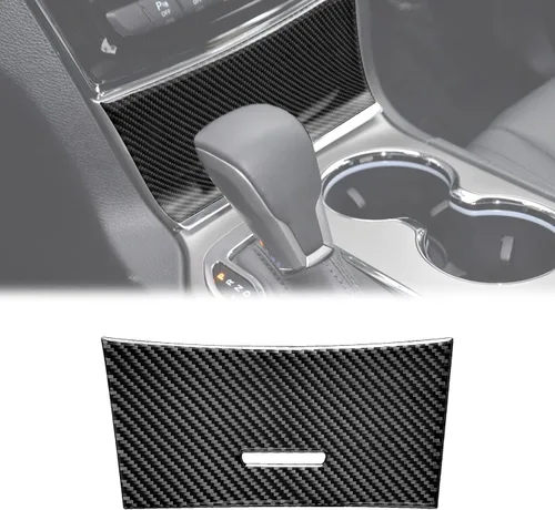 Vista 2 de SUNJIKA Compatible con caja de almacenamiento de consola central interior de fibra de carbono, cubierta de panel, accesorios para Jeep Grand