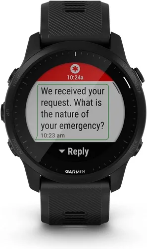 Vista 6 de Garmin Forerunner 945 LTE, Reloj inteligente premium para correr/triatlón con GPS y conectividad LTE, Negro