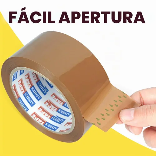 Vista 3 de ADHES - Cinta de embalaje marrón con dispensador, 2.6 mil, 1.88 pulgadas x