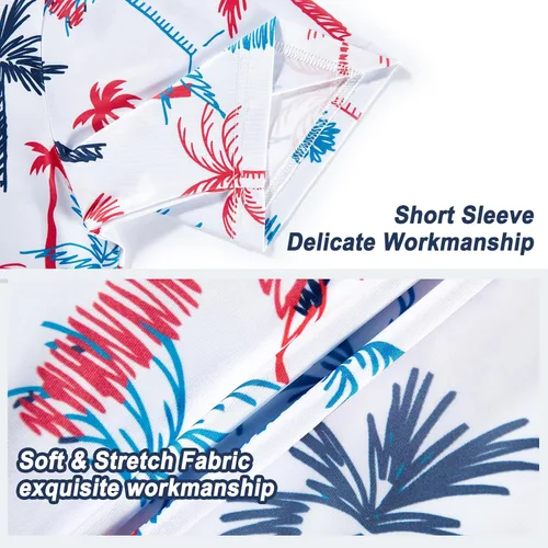 Vista 5 de APTRO Men's Hawaiian Polo Shirts Short Sleeve Moisture Wicking Tropical Golf Shirt Dry Fit