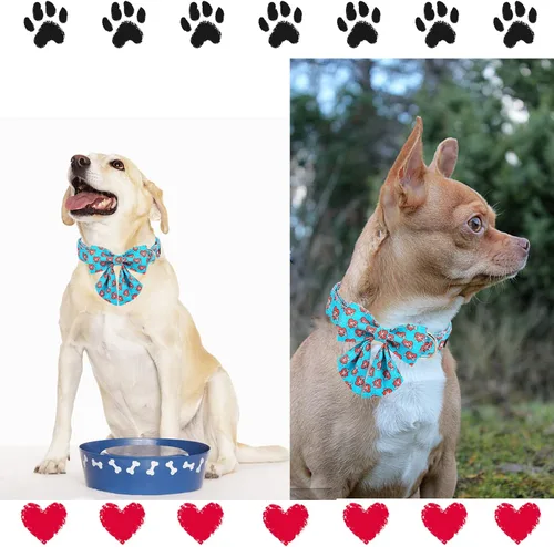 Vista 39 de Unique style paws - Collar para perros con corbatín, collar ajustable para perros y gatos, pequeño, mediano y grande
