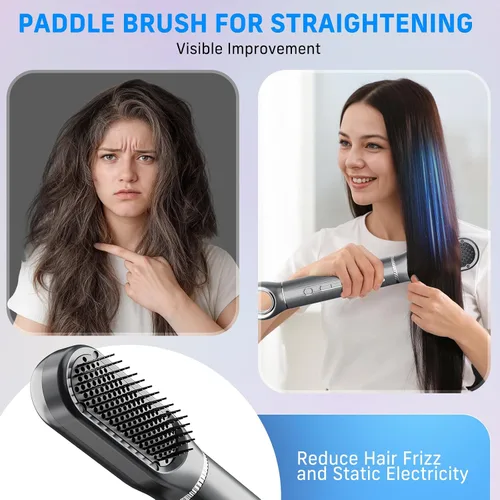 Vista 7 de Quico Juego de cepillos 5 en 1 para secador de pelo, cepillo giratorio para rizar, rizador de aire para cabello, moldeador de cabello de aire