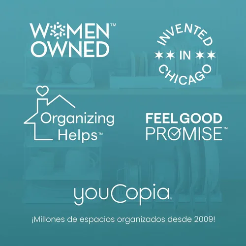 Vista 8 de YouCopia RollOut Caddy Contenedor de Almacenamiento Rodante con 2 Divisores Ajustables y Cesta Extraíble para Organización de Cocina y Baño Debajo