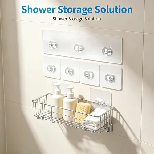 Vista 6 de Shower Caddy Adhesive Replacement 6 Pcs Shower Adhesive