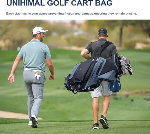 Vista 8 de UNIHIMAL Bolsa de carrito de golf de 14 vías con divisor organizador y cubierta para lluvia Full-Length Dividers, Rain Cover Included, Easy-Carry