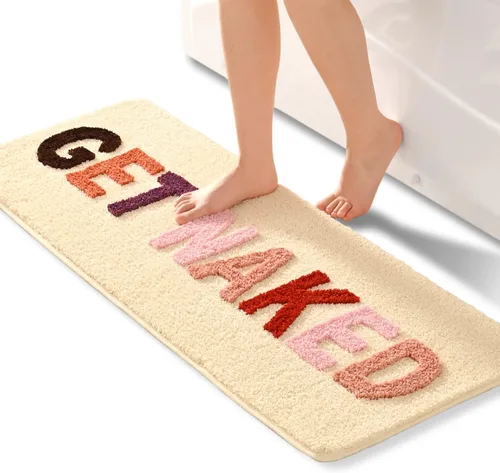 Vista 8 de QJHOMO Get Naked Bath Mat Alfombras Lindas de Baño Lindas Alfombras de Baño Graciosas Antideslizantes Decoración de Bañera Antideslizante Alfombra