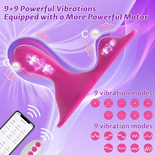 Vista 3 de Consolador de molienda para sentarse y pasear, vibrador anal de punto G de clítoris con 9+9 modos de vibración, juguetes para adultos, aplicación
