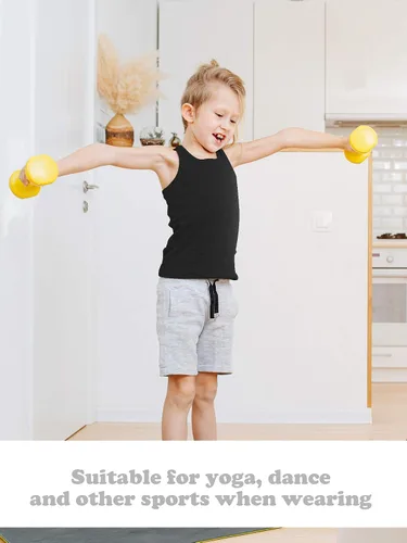 Vista 5 de Camiseta sin mangas de 4 piezas para niñas, con espalda cruzada, para gimnasia y danza