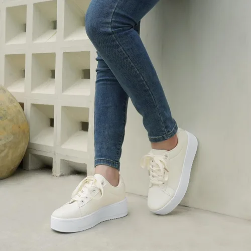 Vista 2 de JABASIC Zapatos deportivos de moda para mujer, con cordones, elegantes y cómodos para caminar