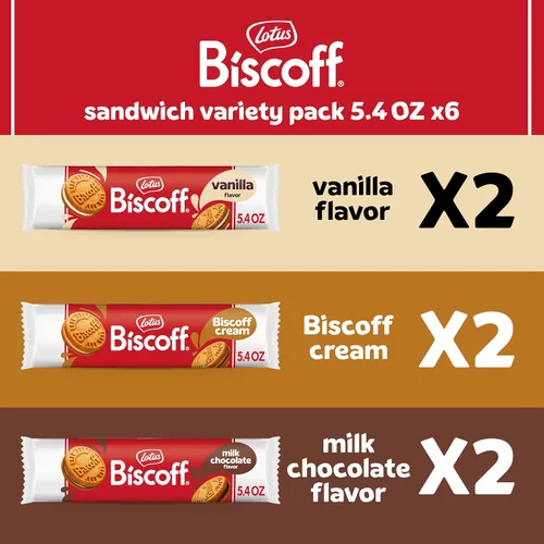 Vista 3 de Lotus Biscoff - Paquete variado de galletas sándwich - Paquete de 6