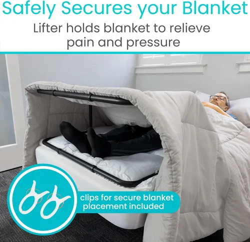 Vista 7 de Vive - Levantador de manta para pies de 26 a 34 pulgadas, protector de pie de cama ajustable - Cama Cradle for Feet - Lift Bar for Sheet Support