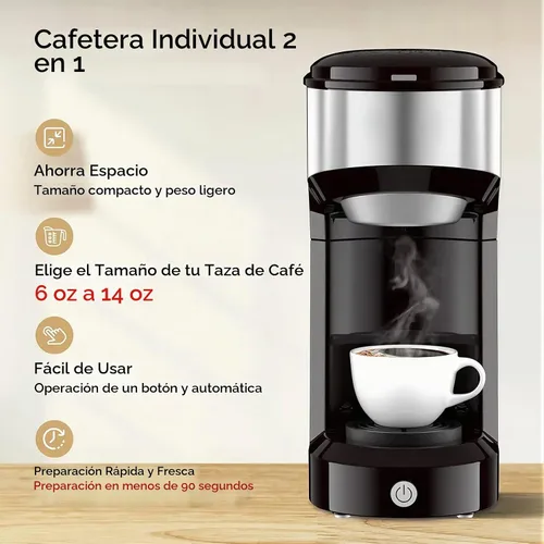 Vista 4 de Cafetera de una sola porción, pequeña K Pod y máquina de café Negro