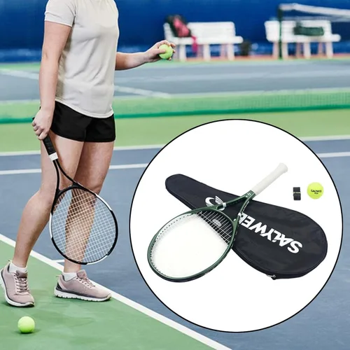 Vista 4 de Raqueta de tenis de entrenamiento antideslizante para hombres y mujeres con bolsa raqueta de tenis para competición de juegos, jardín recreativo