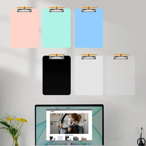 Vista 7 de Sooez Portapapeles de plástico con soporte para bolígrafo, [10% más grueso] Tableros de clip de 8.5 x 11 pulgadas con clip de perfil bajo, lindo