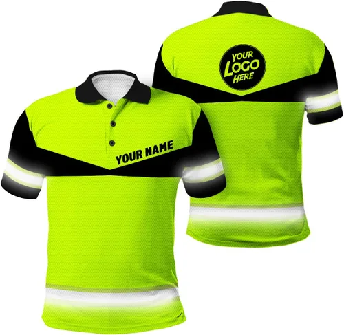 Vista 24 de Uniform Company - Polo reflectante de alta visibilidad para hombres y mujeres, polo de seguridad, ropa de trabajo para trabajadores