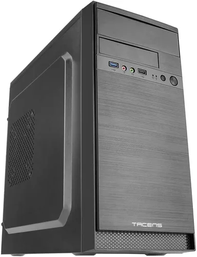 Vista 9 de Tacens 2FERROX, ATX Semi-Tower PC Case, ventilador lateral de 4.7 in, rejilla delantera, acero, negro
