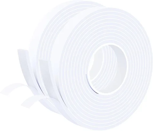 Vista 8 de Cinta de sellado de espuma EVA, 1 pulgada de ancho x 1/4 pulgada de grosor, cinta adhesiva para puertas y ventanas, bloqueador de corrientes