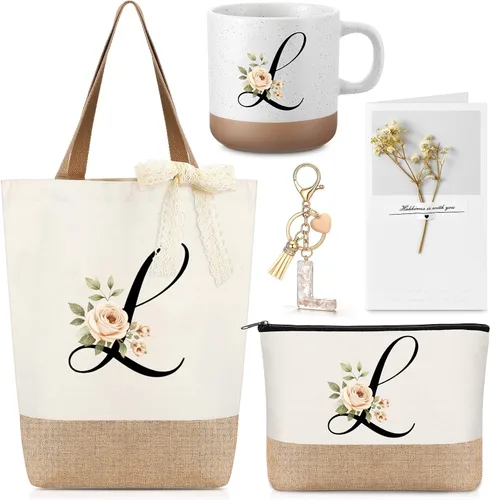 Vista 13 de Kacctyen Regalos iniciales con monograma para mujer, Blanco principal