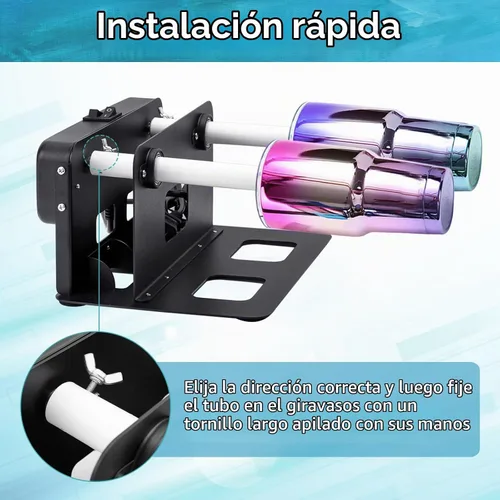 Vista 3 de Vaso giratorio giratorio con marco Matal doble, para manualidades, máquina epoxi para bricolaje con eje de dirección profesional de equilibrio