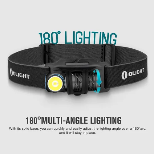 Vista 7 de OLIGHT Perun 2 Mini linterna frontal LED de 1100 lúmenes, linterna frontal recargable con opción de luz roja, ideal para trabajar, senderismo, Negro