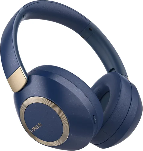 Vista 9 de LORELEI B-C6 - Auriculares inalámbricos sobre la oreja, auriculares Bluetooth plegables y ligeros de 50 horas de reproducción, graves profundos