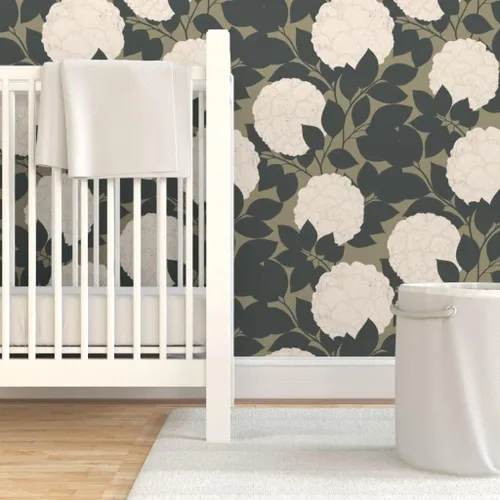 Vista 6 de Papel tapiz para despegar y pegar, flores vintage, floral, naturaleza, neutro, rosa, jardín, peonías botánicas, papel tapiz extraíble personalizado