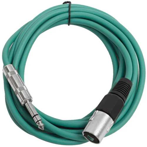 Vista 18 de Seismic Audio - SATRXL-M2 - Cable de conexión XLR verde de 2 pies macho a 1/4" TRS