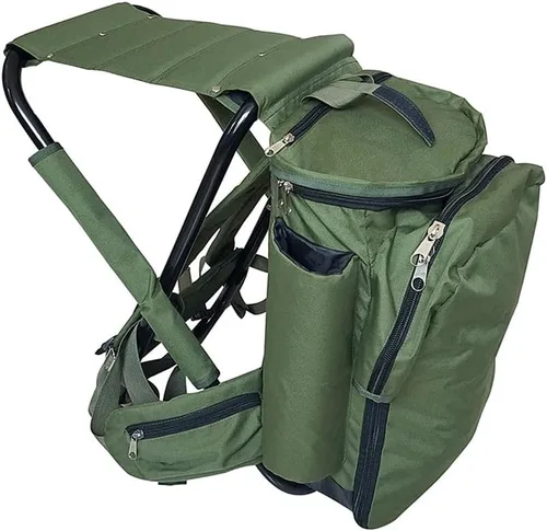 Vista 10 de Silla plegable de camping con bolsa de picnic aislada para exteriores, interiores, pesca, viajes, playa, barbacoa (camuflaje)