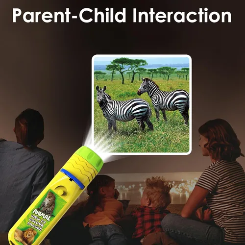 Vista 3 de Pup Go Linterna proyector de animales para niños a partir de 3 años, 3 discos 24 imágenes, juguetes de animales de safari para niños y niñas