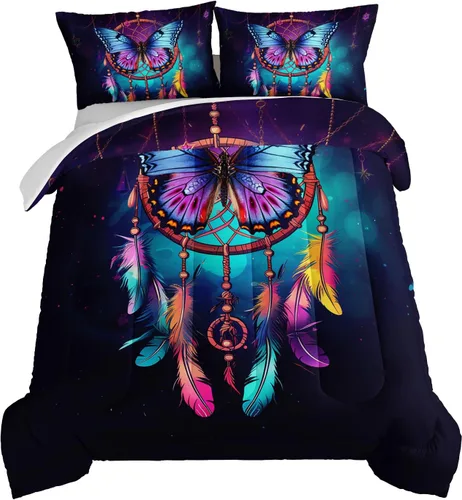 Vista 34 de HOSIMA - Juego de edredón individual de microfibra suave negro con 2 fundas de almohada, juego de ropa de cama individual a rayas con bandera