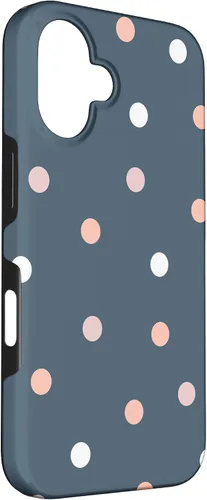 Vista 3 de iPhone 16 Polka Dot Gris Pastel Colorido, Mujeres Y Niñas Funda De Lunares