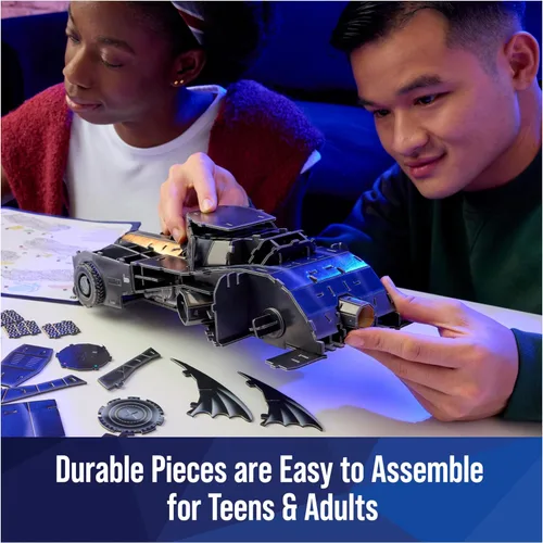 Vista 5 de 4D Build, DC Batman Retro Batmobile - Kit de modelo 3D con soporte, coleccionables de Batman y decoración de escritorio, rompecabezas para adultos