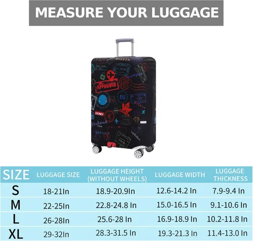 Vista 6 de Travelkin - Funda lavable para proteger contra rayones para maletas de 18-32 pulgadas