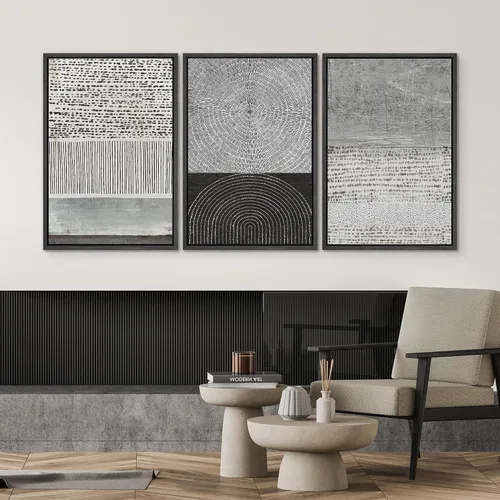 Vista 140 de SIGNWIN Lienzo enmarcado para pared, juego de arte neutro de bosque brumoso, ilustraciones en tono tierra, arte moderno, decorativo, bohemio